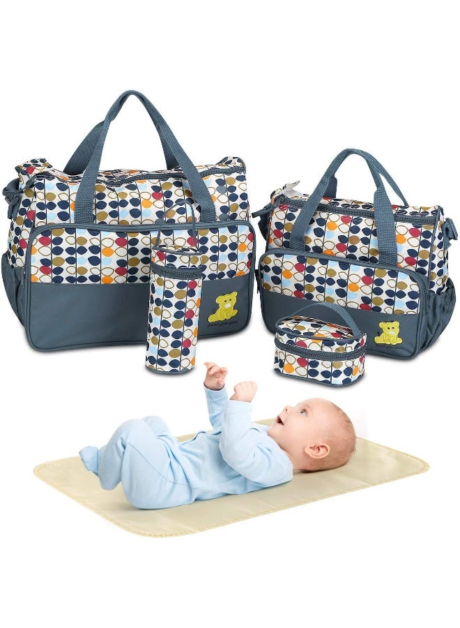Moclever 5PCS Nappy Bag Tote Set - Baby Bags for Mom - Image 1