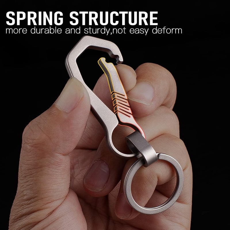 FEGVE Titanium Small Carabiner Keychain Clip,Key Chain Clip with Key Ring for Men(Tai-A/1pcs) - Image 2