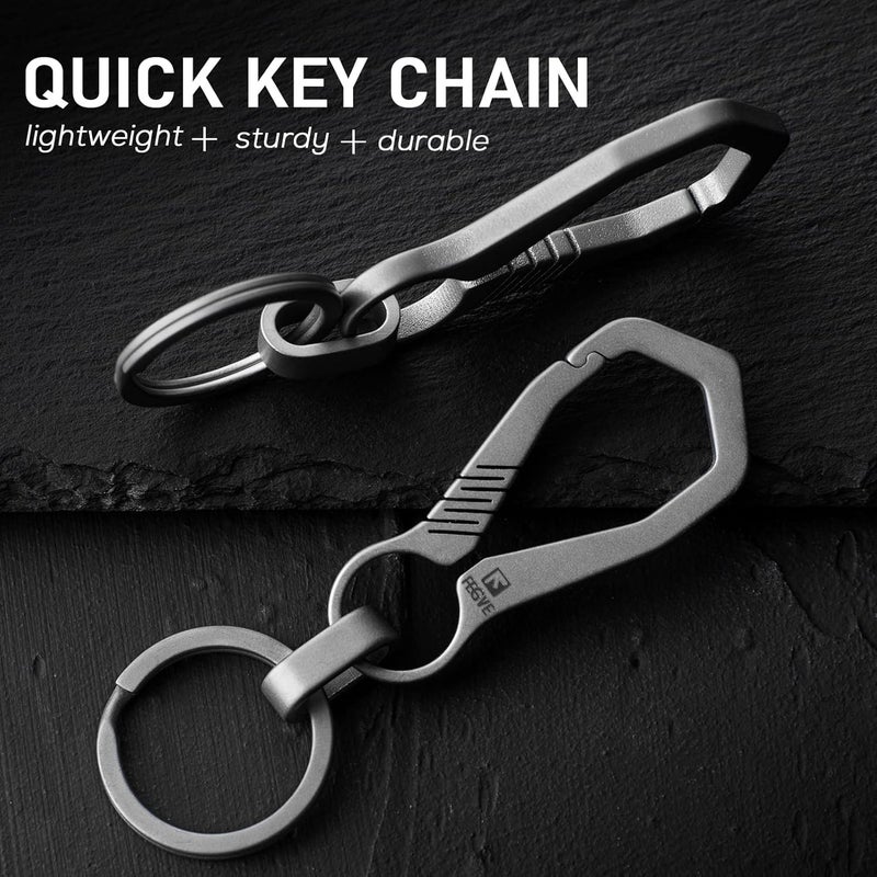 FEGVE Titanium Small Carabiner Keychain Clip,Key Chain Clip with Key Ring for Men(Tai-A/1pcs) - Image 5