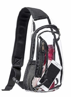 Clear Sling Bag, Sport Travel Crossbody Chest Transparent Casual Daypack for Women & Men, Perfect Hiking, Stadium or Concerts