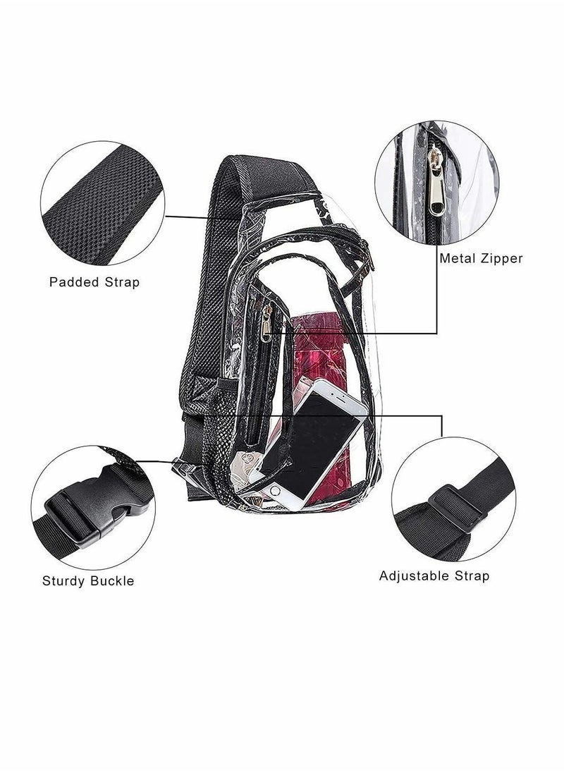 Y&D - Clear Sling Bag, Sport Travel Crossbody Chest Transparent Casual Daypack for Women & Men, Perfect Hiking, Stadium or Concerts - Image 1