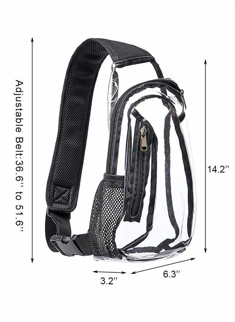 Y&D - Clear Sling Bag, Sport Travel Crossbody Chest Transparent Casual Daypack for Women & Men, Perfect Hiking, Stadium or Concerts - Image 1