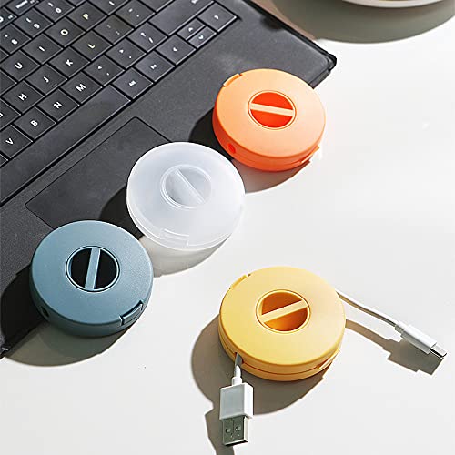 SITAKE 4PCS Cable Management, Retractable Portable Cord Organizer, 4 Colors Flexible Cable Organizer for Home Office Classroom (Round) - Image 1