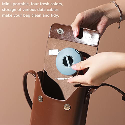 SITAKE 4PCS Cable Management, Retractable Portable Cord Organizer, 4 Colors Flexible Cable Organizer for Home Office Classroom (Round) - Image 4