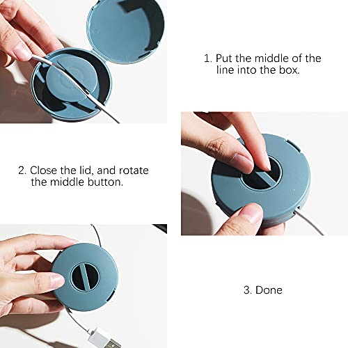 SITAKE 4PCS Cable Management, Retractable Portable Cord Organizer, 4 Colors Flexible Cable Organizer for Home Office Classroom (Round) - Image 3