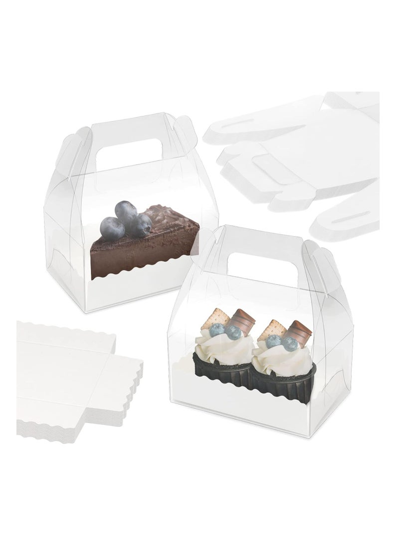 Single Cupcake Boxes, 20PCS Cupcake Boxes Individual, Clear Mini Cake Boxes for 2 or 3 Inch Cakes, Boxes for Cake Slice, Cupcakes, Muffins, Suitable for Home Baking, Party, Wedding, Cake Shop - Image 1