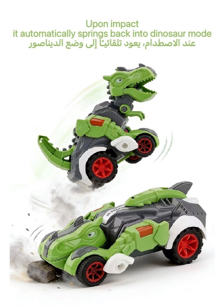 Crash Transforming Dinosaur Inertia Car, Battery Free Durable Anti-fall Kids Toy For Boys Girls 3+ - Image 3