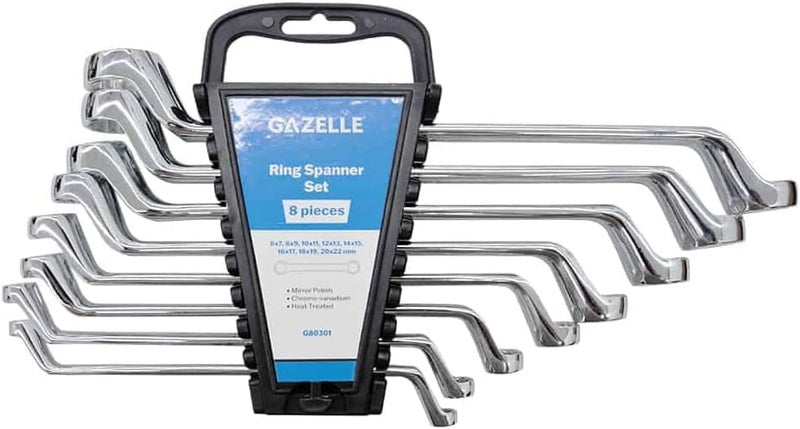 Gazelle 8-Piece Ring Spanner Set - Image 1