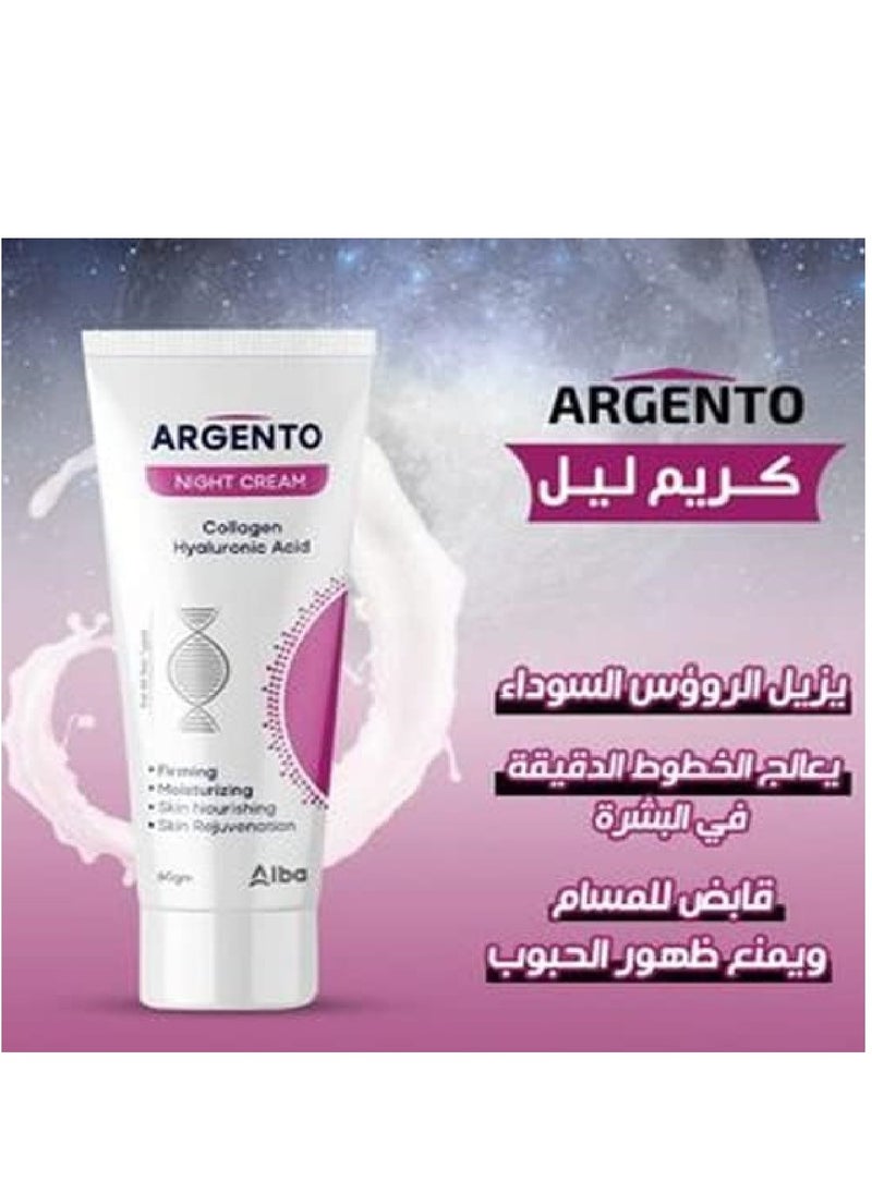 ARGENTO Night Cream Collagen & Hyaluronic Acid 30gm  - Image 3