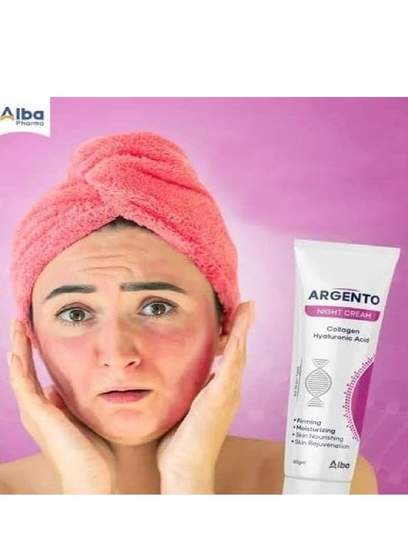 ARGENTO Night Cream Collagen & Hyaluronic Acid 30gm  - Image 4