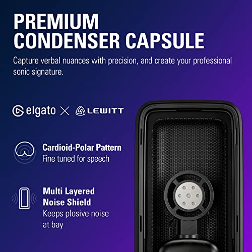 elgato ميكروفون إلكاتو ويف:3 الاحترافي USB أحادي الاتجاه وحل الخلط الرقمي، تقنية مضادة للتشويش، كتم صوت سعوي، للبث والبودكاست، (10MAB9901، أسود) - Image 4