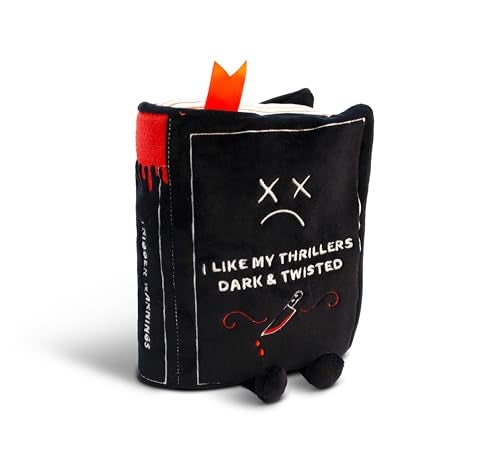 Punchkins Book Plushie I Like My Thrillers Dark Twisted Gift for Book Lovers Silly Plush Toy for Gifting - Image 1