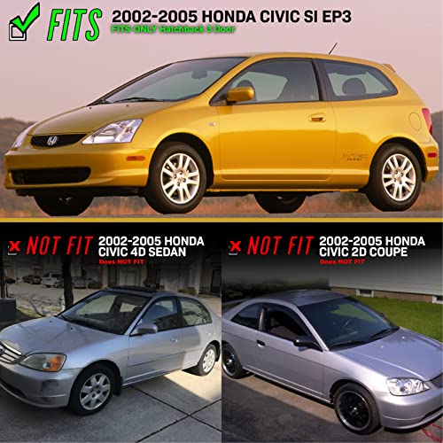 USR UNIQUE STYLE RACING USR DEPO 02-05 Civic 3D Side Marker Lights - Bumper Sidemarkers Lamps Set (Left + Right) Compatible with 2002-2005 Honda Civic Si EP EP3 3 Doors Hatchback (Clear Lens 2 Pieces Front or Rear) - Image 2