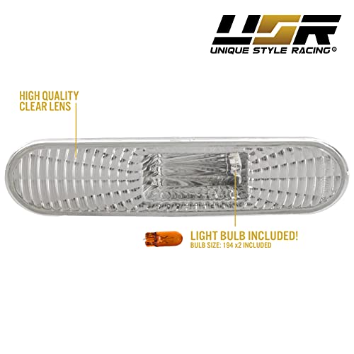 USR UNIQUE STYLE RACING USR DEPO 02-05 Civic 3D Side Marker Lights - Bumper Sidemarkers Lamps Set (Left + Right) Compatible with 2002-2005 Honda Civic Si EP EP3 3 Doors Hatchback (Clear Lens 2 Pieces Front or Rear) - Image 5