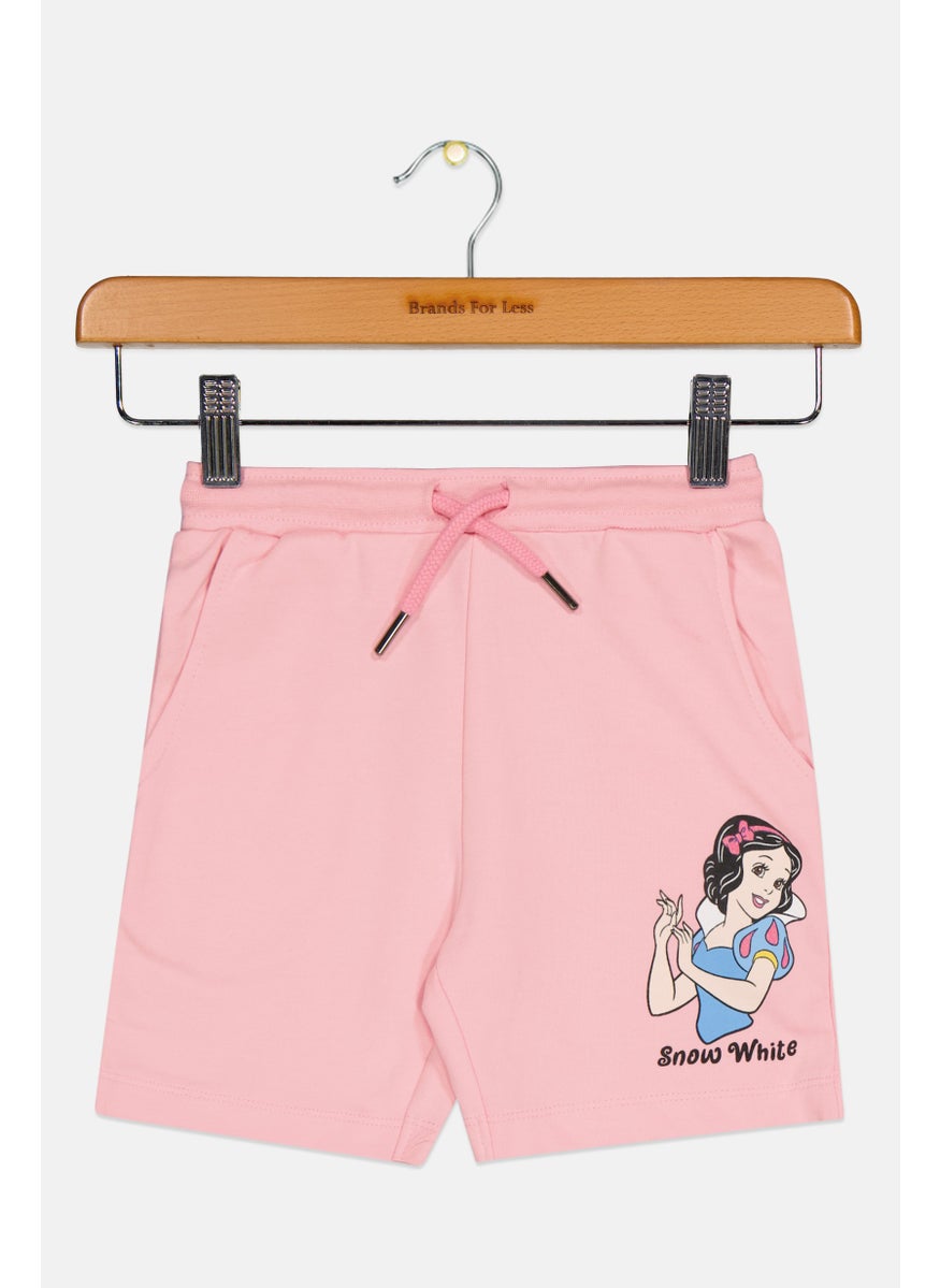 Disney Princess Toddlers Girl Graphic Print Basic Shorts, Pink  - Image 1