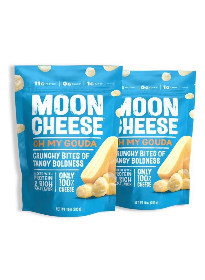 Moon Cheese Oh My Gouda Cheese Bites, 10 Ounce, 2-Pack, Crunchy, Packed With Protein & Calcium, Keto, Gluten Free - Image 1