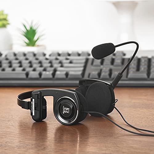Koss Porta Pro Double-Sided Communication Headset with Microphone Electret Flexible Handsfree Design Foldable Design TRRS Plug Wired 3.5 mm Black - Image 3