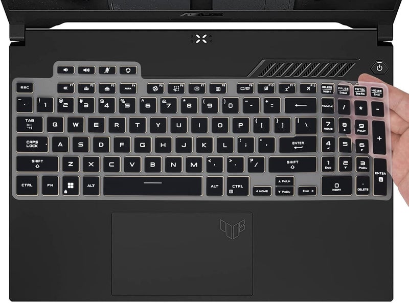 Oaky Keyboard Cover for 2024-2022 ASUS TUF Dash Gaming Laptops 15.6 Inch A15 FA507 FA507NU & ASUS TUF Gaming F15 FX507 FX507VU Series & ASUS TUF Dash 15 & F15 FX517ZM Keyboard Skin - Silicone Black - Image 1