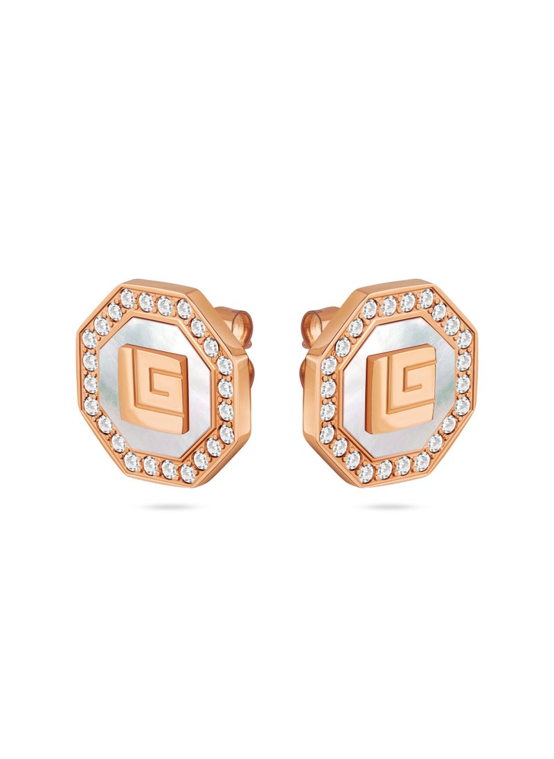 Guy Laroche Ambre Rose Gold Plated Mother of Pearl Earrings for Women - Image 3