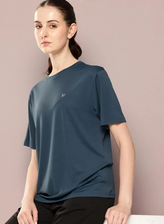 Dillinger Blue Round Neck Oversized T-Shirt