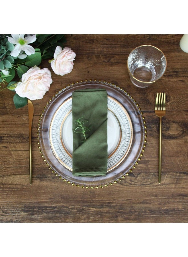 INFEI Solid Color Linen Blended Thin Dinner Napkins - Pack of 12 (40 x 40 cm) - for Events & Home Use (Army Green) - Image 4