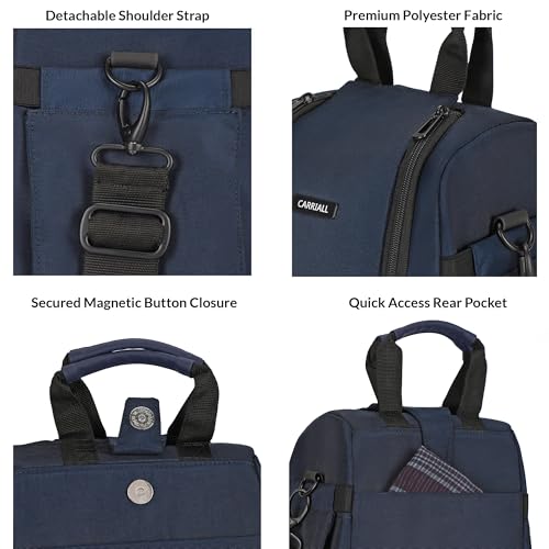 Carriall Navy Meal Bag/Lunch Bag, Tiffin Bag for Office, College, School & Picnic | Reusable & Water-Resistant Lunch Box Cover Bag Only | 8L Capacity | Gifting for Men,Women & Kids (Boys/Girls) - Image 5