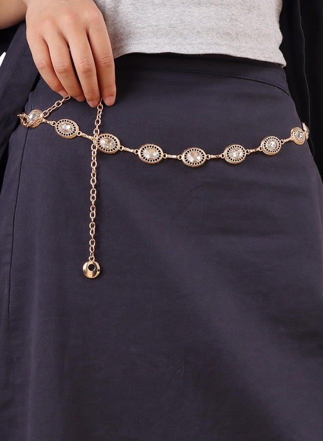 MODRSA Gold Belt Chain Belt for Women Dress Gold Waist Belts Chains Layered Body Chain Jewelry Greek Goddess Waist Chains Jewelry for Women Dainty Fashion Rhinestone Belly Belts Dress Accessories - Image 4