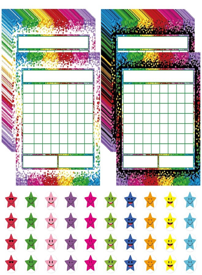 Leezead 72 Pack Reward Chart for Boys Girls, Classroom Incentive Chart Behavior Reward Chart with 2400 Star Stickers Chore Chart Reward Sticker Chart for Students Classroom Teaching or Family Using - Image 1