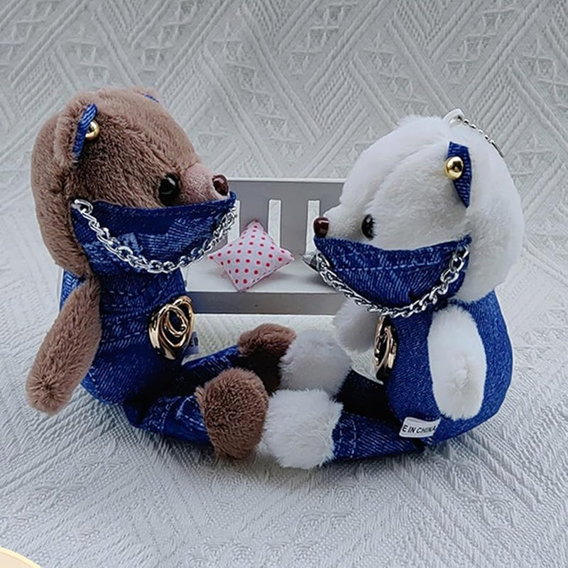 قلادة الدب البني سلسلة مفاتيح لعبة دبدوب ناعمة لزينة الحقيبة أو الهاتف - Image 4