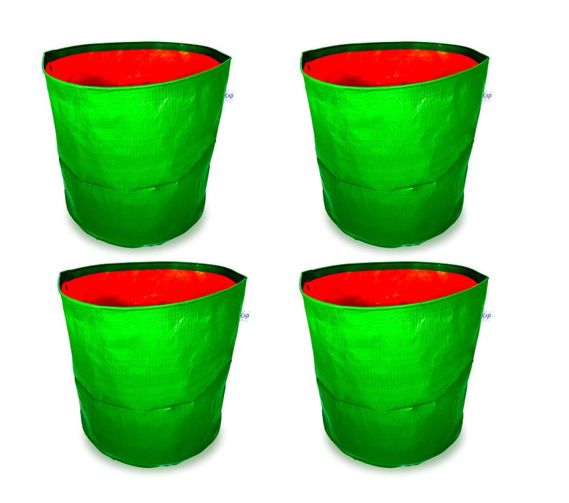 KAP HDPE and UV Treated Grow Bags Balcony Gardening and Terrace Gardening, Size (15" X 15" Inches) Pack of 4 - Image 1