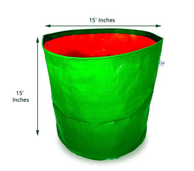 KAP HDPE and UV Treated Grow Bags Balcony Gardening and Terrace Gardening, Size (15" X 15" Inches) Pack of 4 - Image 2