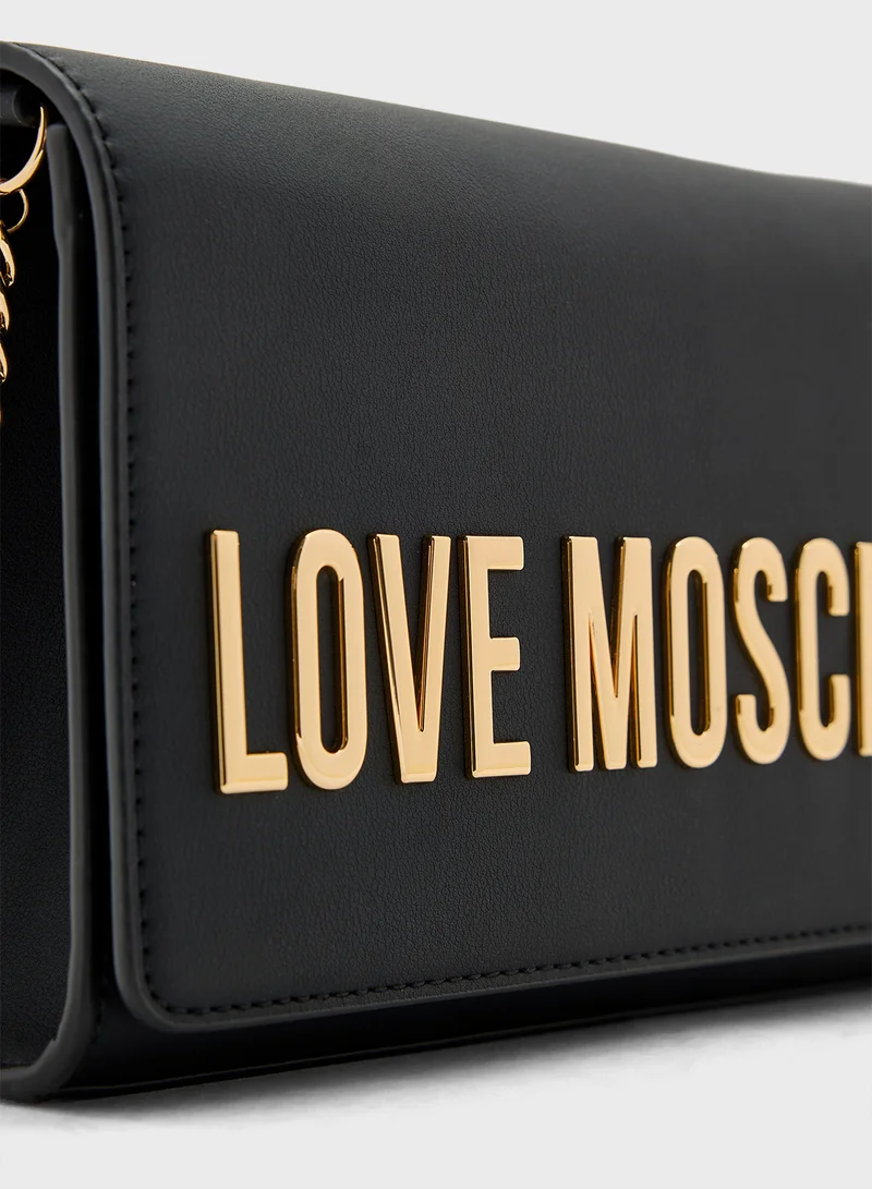 لوف موسكينو Chain Detailed Flap Over Clutche