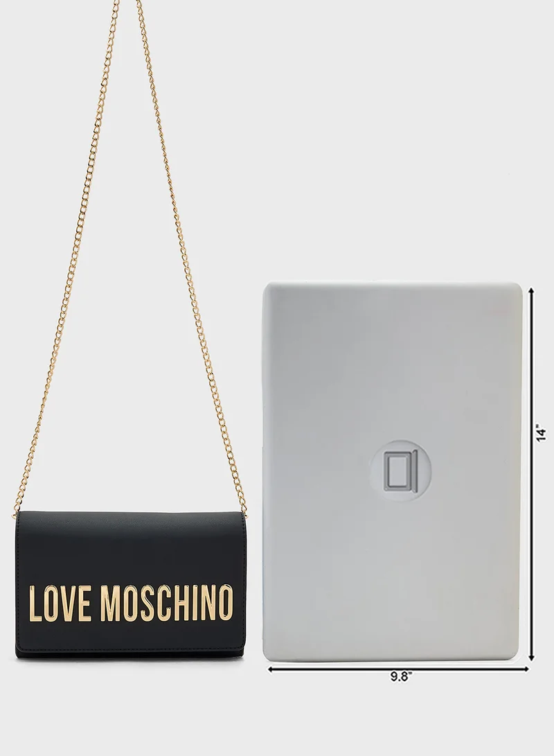 لوف موسكينو Chain Detailed Flap Over Clutche