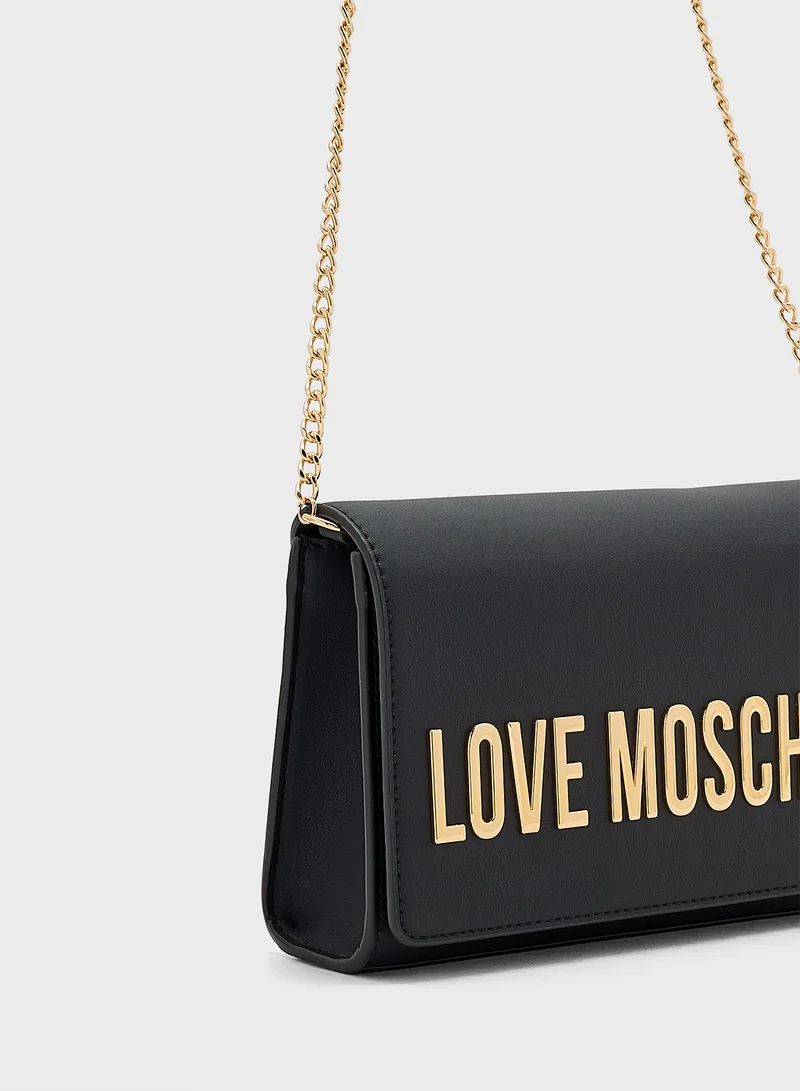 لوف موسكينو Chain Detailed Flap Over Clutche