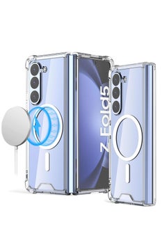 for Samsung Galaxy Z Fold 5 Clear Case,Compatible with MagSafe Transparent Shockproof Protection Yellowing Resistant Magnetic Phone Case for Galaxy Z Fold 5 5G (2023)-Clear