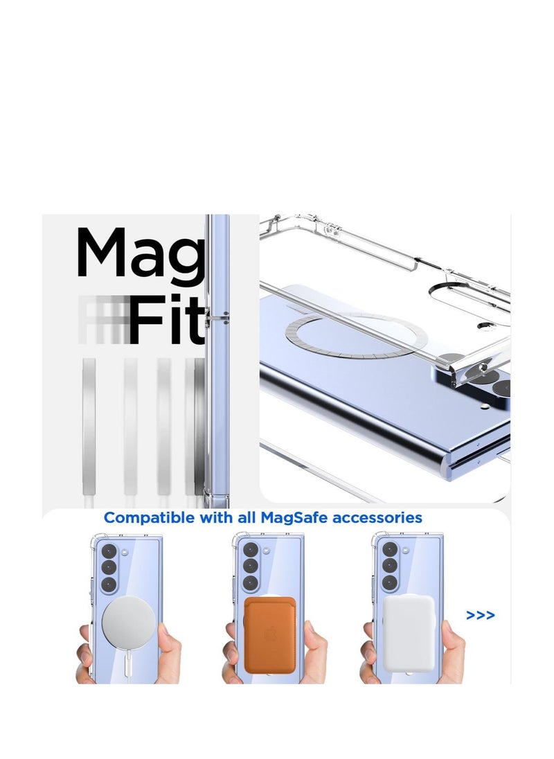 Case - for Samsung Galaxy Z Fold 5 Clear Case,Compatible with MagSafe Transparent Shockproof Protection Yellowing Resistant Magnetic Phone Case for Galaxy Z Fold 5 5G (2023)-Clear - Image 1
