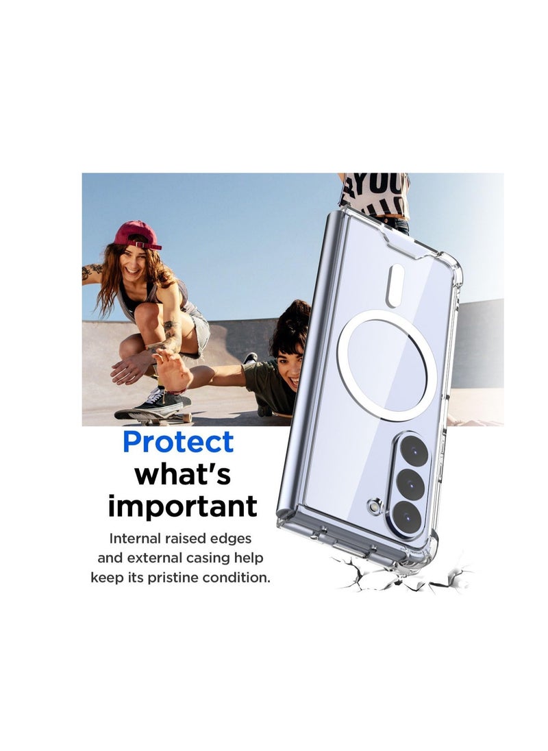 Case - for Samsung Galaxy Z Fold 5 Clear Case,Compatible with MagSafe Transparent Shockproof Protection Yellowing Resistant Magnetic Phone Case for Galaxy Z Fold 5 5G (2023)-Clear - Image 1