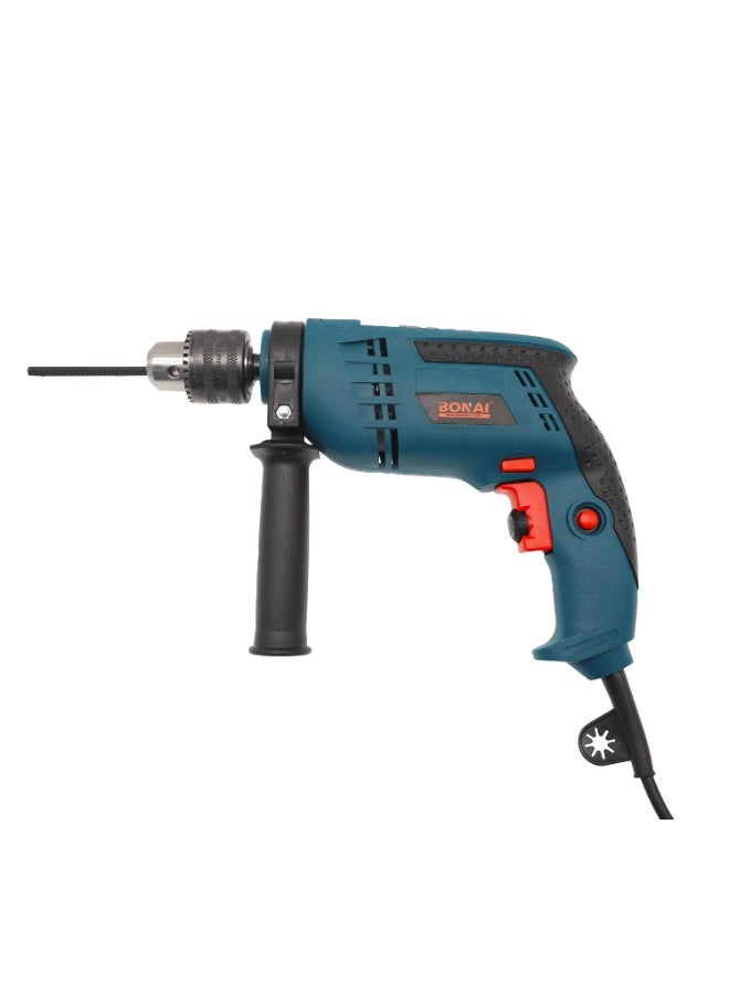 بوناي مثقاب كهربائي شديد التحمل 13 مم مع ملحقات، قدرة 750-1500 واط، سرعة متغيرة 4800 دورة في الدقيقة، مناسب للتركيبات المنزلية وحفر الجدران، 220 فولت، BN-HK113 - Image 2