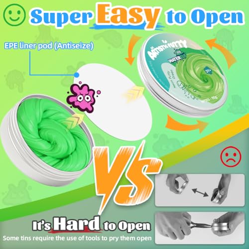 WATERELF Play Putty Slime for Kids Fidget Sensory Artistic Therapy Putty Toys for Boys Girls Adults Stress Relief NonSticky 311 Inch 32 Oz NP003Green - Image 5