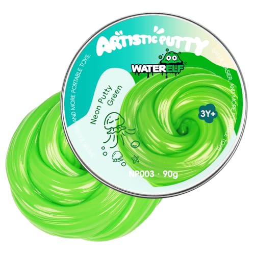 WATERELF Play Putty Slime for Kids Fidget Sensory Artistic Therapy Putty Toys for Boys Girls Adults Stress Relief NonSticky 311 Inch 32 Oz NP003Green - Image 1