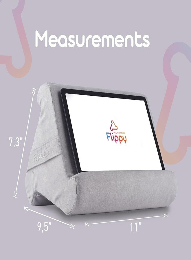 Flippy Tablet 4.0 Pillow Stand Holder for Lap, Desk & Bed - Convenient Storage for Your Items - Carry Strap Handle - Compatible with iPad, Kindle, Fire, Samsung Galaxy - Greyster - Image 2