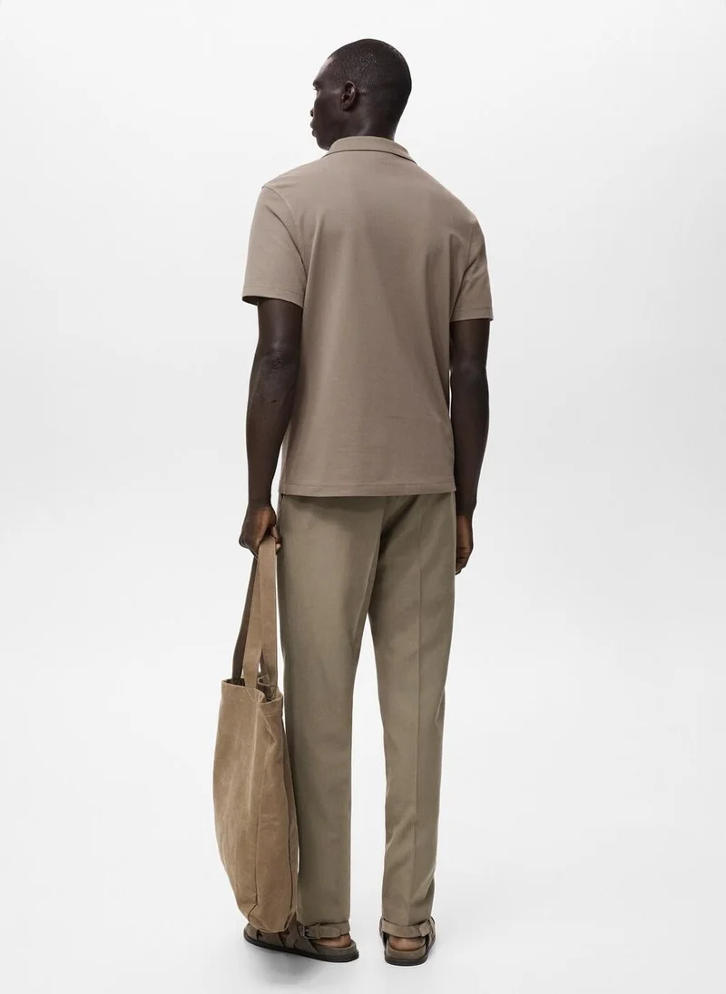 Mango Man Cotton piqué polo shirt