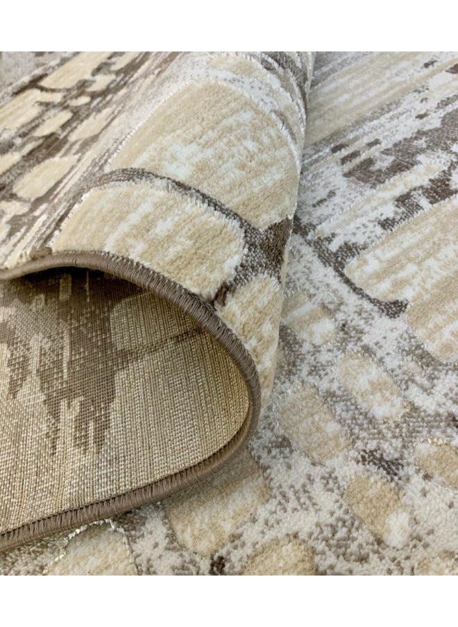 HANDPICKED FURNITURE Handpicked Furniture Abstract Brown Rug, Ultra Soft Area Carpets For Bed Room, Living Room, And Dining Room, Antislip Floor Carpets, Easy To Clean, Made In Turkey  - Image 5