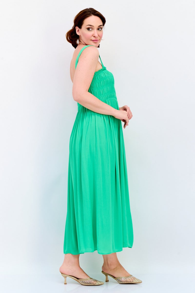 KOTON فستان ماكسي منسوج للنساء، أخضر - Image 3