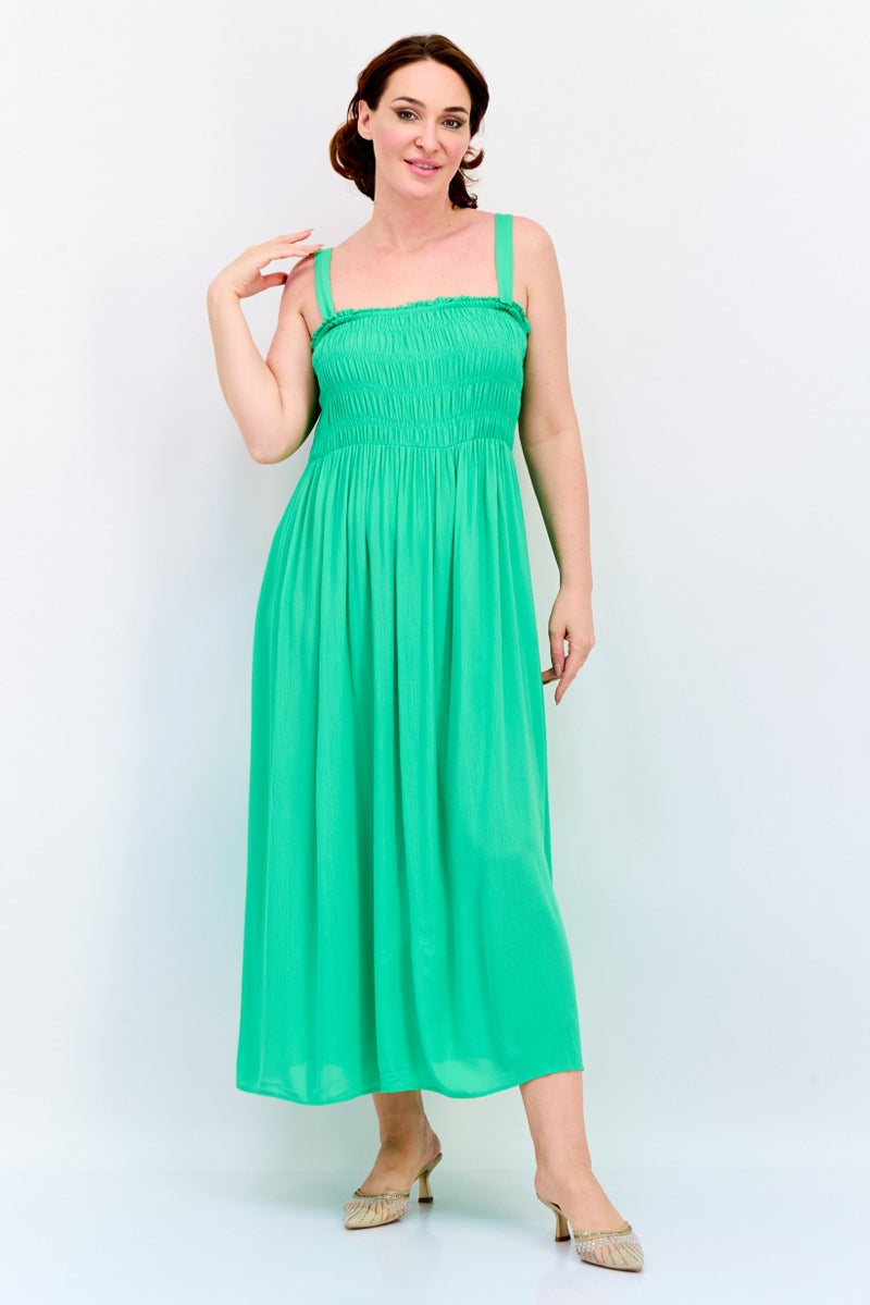 KOTON فستان ماكسي منسوج للنساء، أخضر - Image 1