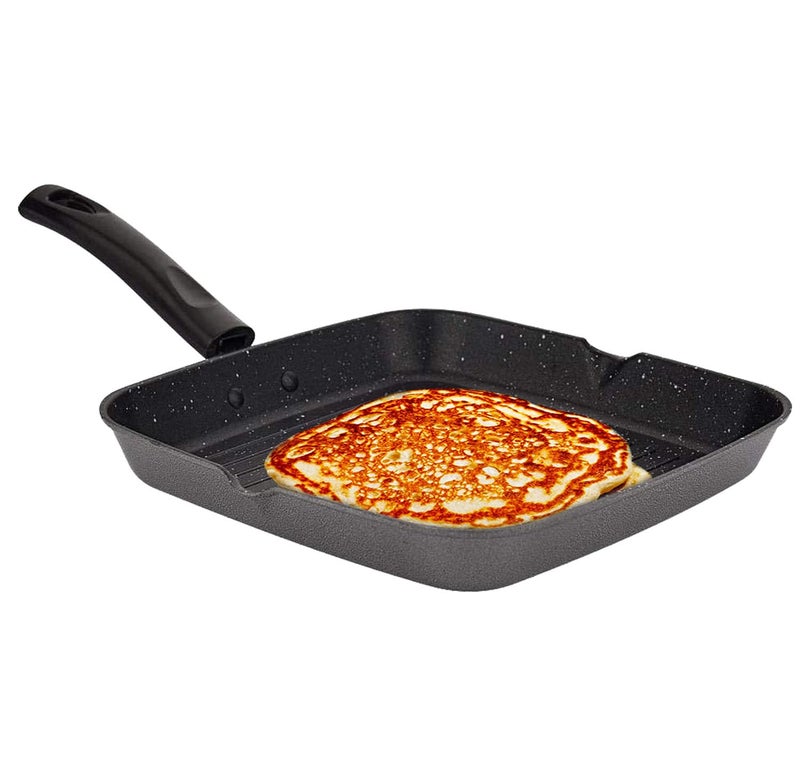 AADHIK Non Stick Aluminium Grill Pan Multi Snack Pan Sandwich Maker Uttapam Pan Chilla Pan Toast Pan Grilled Sandwich Snackers Large Pan Kadai Multipurpose Grey Make in India - Image 1