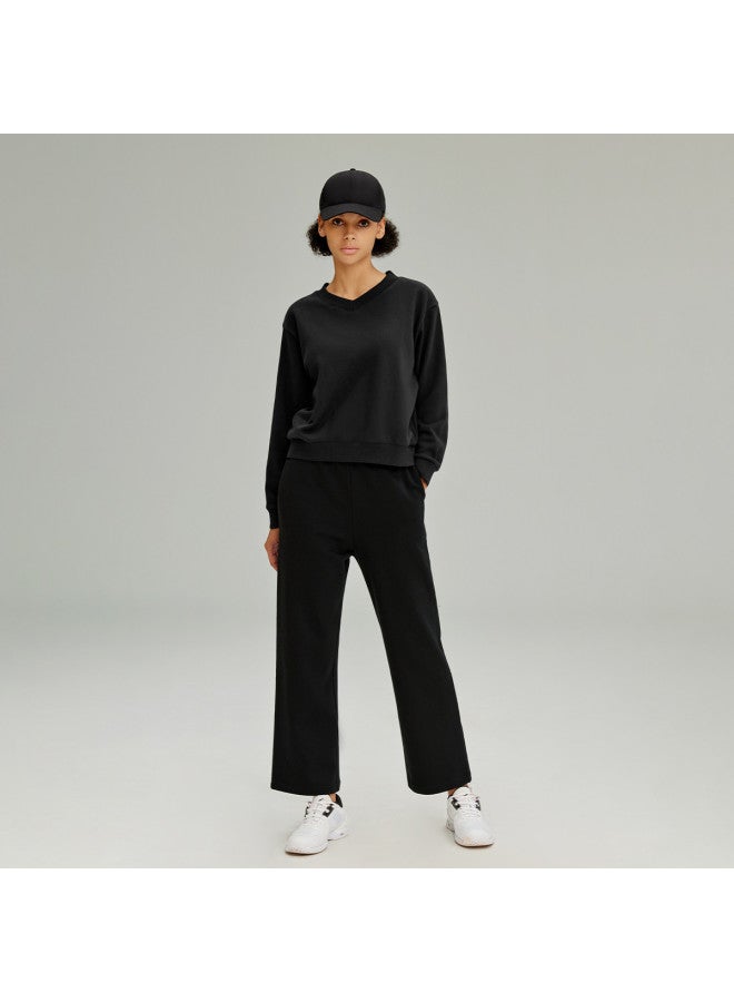 HLA سويت شيرت نسائي غير رسمي بلون موحد مع مرونة خفيفة لربيع وخريف الرياضة - Image 4