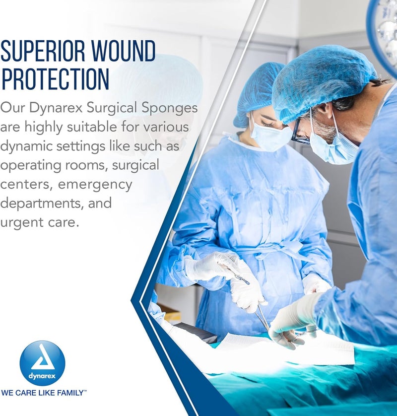 Dynarex Dynarex Surgical Gauze Sponges NonSterile Pads for General Cleaning and Wound Packing Made from 100 Absorbent Cotton 4 x 4 12Ply and LatexFree 1 Box of 200 Dynarex Surgical Gauze Sponges  - Image 5