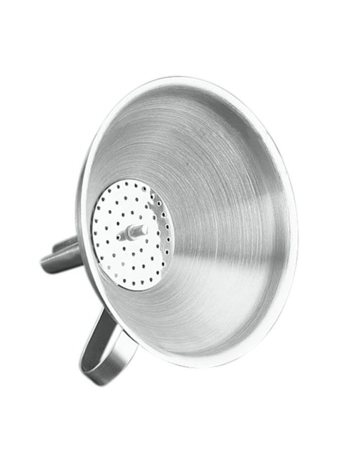Metaltex - Stainless Steel Funnel with Removable Sieve Insert 13 cm kitchen oil Funnel For Kitchen Use Filling Bottles oils liguid items - Image 1