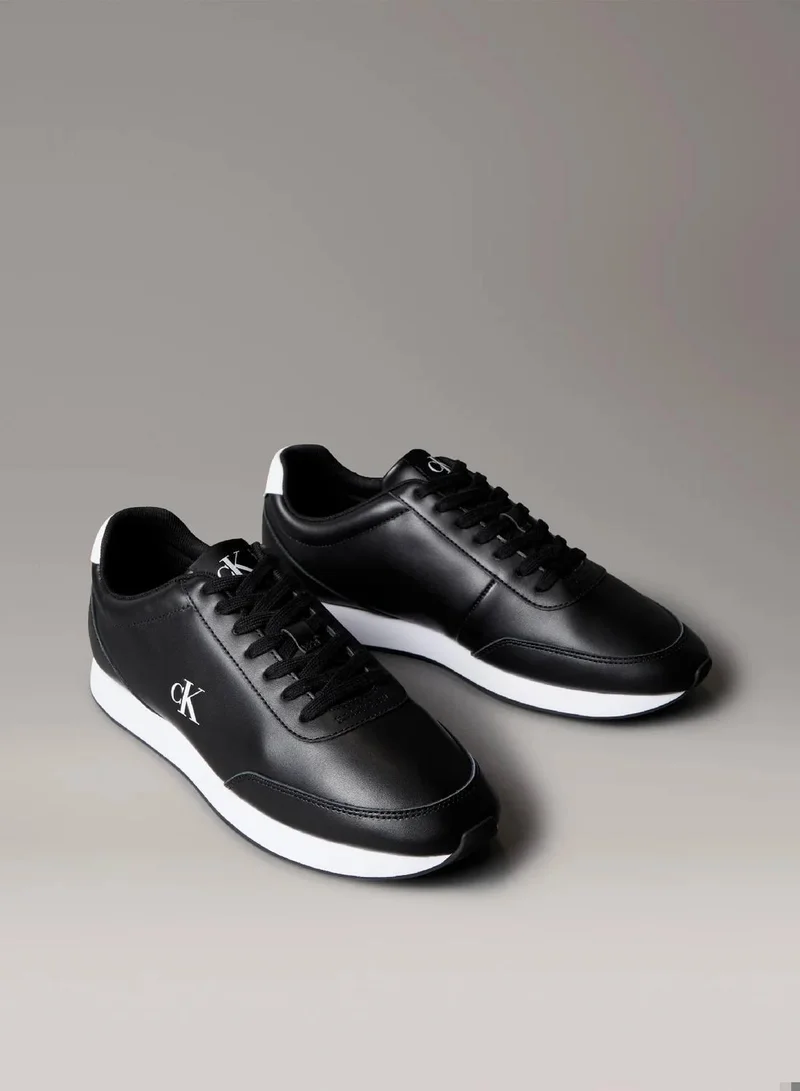 Calvin Klein Jeans Leather Signature Logo Runner Trainers